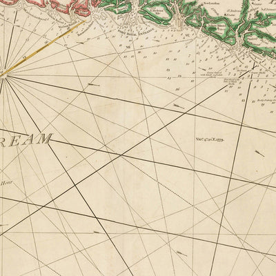 Alte Seekarte der Küstenregionen von Carolina, Georgia und Ostflorida von Heather, 1799: Savannah, Charleston, Golfstrom