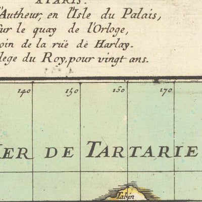 Alte Weltkarte Schifffahrt & Handel von Du Val, 1677: Kalifornien als Insel, Mythische Antarktis, Handelsrouten