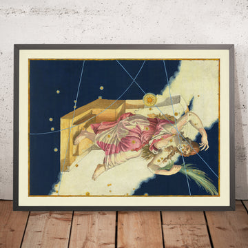 Old Star Map of Cassiopeia by Johann Bayer, 1603 - Celestial Constellation Chart