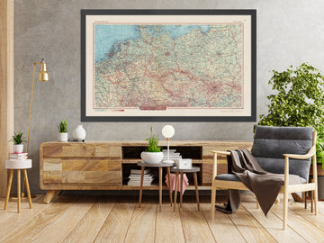 Old Map of Central Europe, 1967: Germany, Poland, Czechia, Belgium, Netherlands