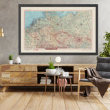 Mapa antiguo de Europa Central, 1967: Alemania, Polonia, Chequia, Bélgica, Países Bajos 