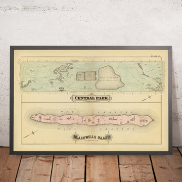 Mappa antica di Central Park e dell&