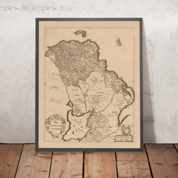 Old Map of County Antrim by Petty, 1685: Belfast, Carrickfergus, Lisburn, Randalstown