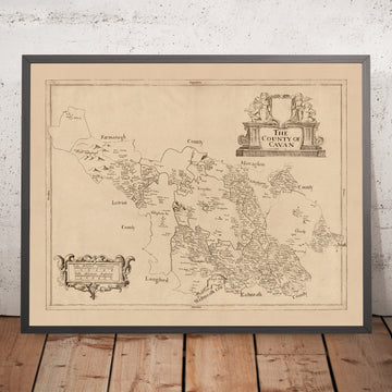 Old Map of County Cavan by Petty, 1685: Cavan, Belturbet, Killeshandra, Virginia, Cootehill
