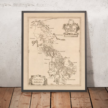 Old Map of County Leitrim by Petty, 1685: Carrick-on-Shannon, Jamestown, Ballinamore, Mohill, Carrigallen, Down Survey