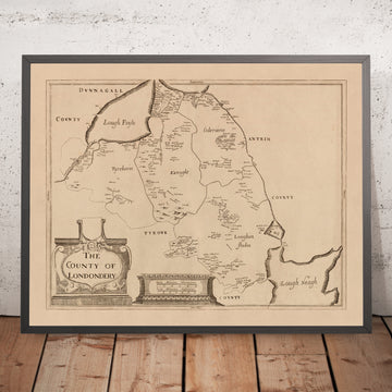 Old Map of County Londonderry by Petty, 1685: Ballymoney, Portrush, Coleraine, Limavady, Downhill Demesne, Roe Valley