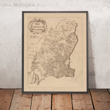Alte Karte des County Wexford von Petty, 1685: Clonmines, Enniscorthy, New Ross, Bannow, Duncormick 