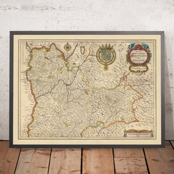 Vecchia mappa della provincia di Dauphiné di Visscher, 1690: Chambéry, Grenoble, Lione, Valence, Parco Nazionale della Vanoise 