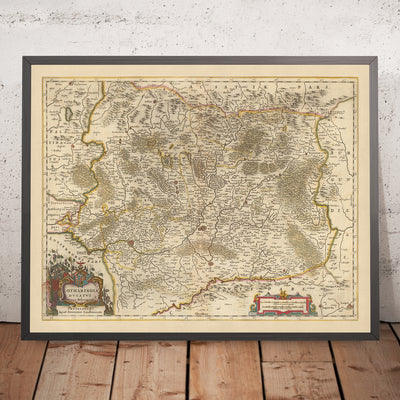 Alte Karte des Herzogtums Lothringen, Frankreich von Visscher, 1690: Nancy, Metz, Saarbrücken, Kaiserslauten, Nordvogesenpark