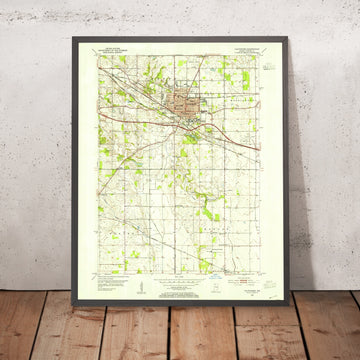 Old Map of Valparaiso, Indiana by USGS, 1953 – Washington Township & Morgan Creek
