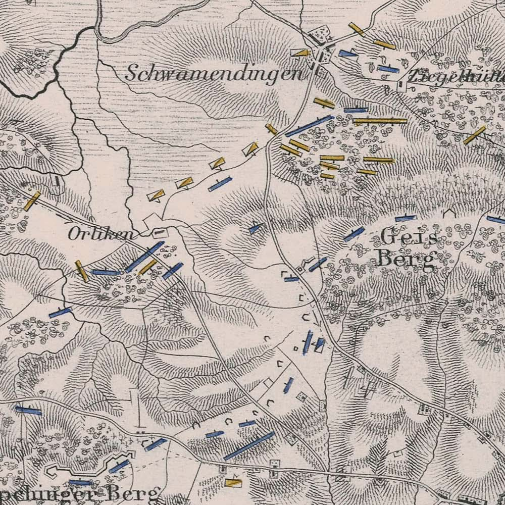 Battle of Zurich by AK Johnston, 1799: French vs. Austrian Forces, Revolutionary War