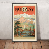 Affiche de voyage Norvège : Terre du Soleil de Minuit par Arent Lauritz Christensen 