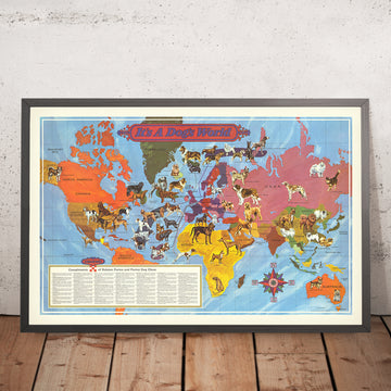 Pictorial Dog Breed World Map by Langeneckert, 1968