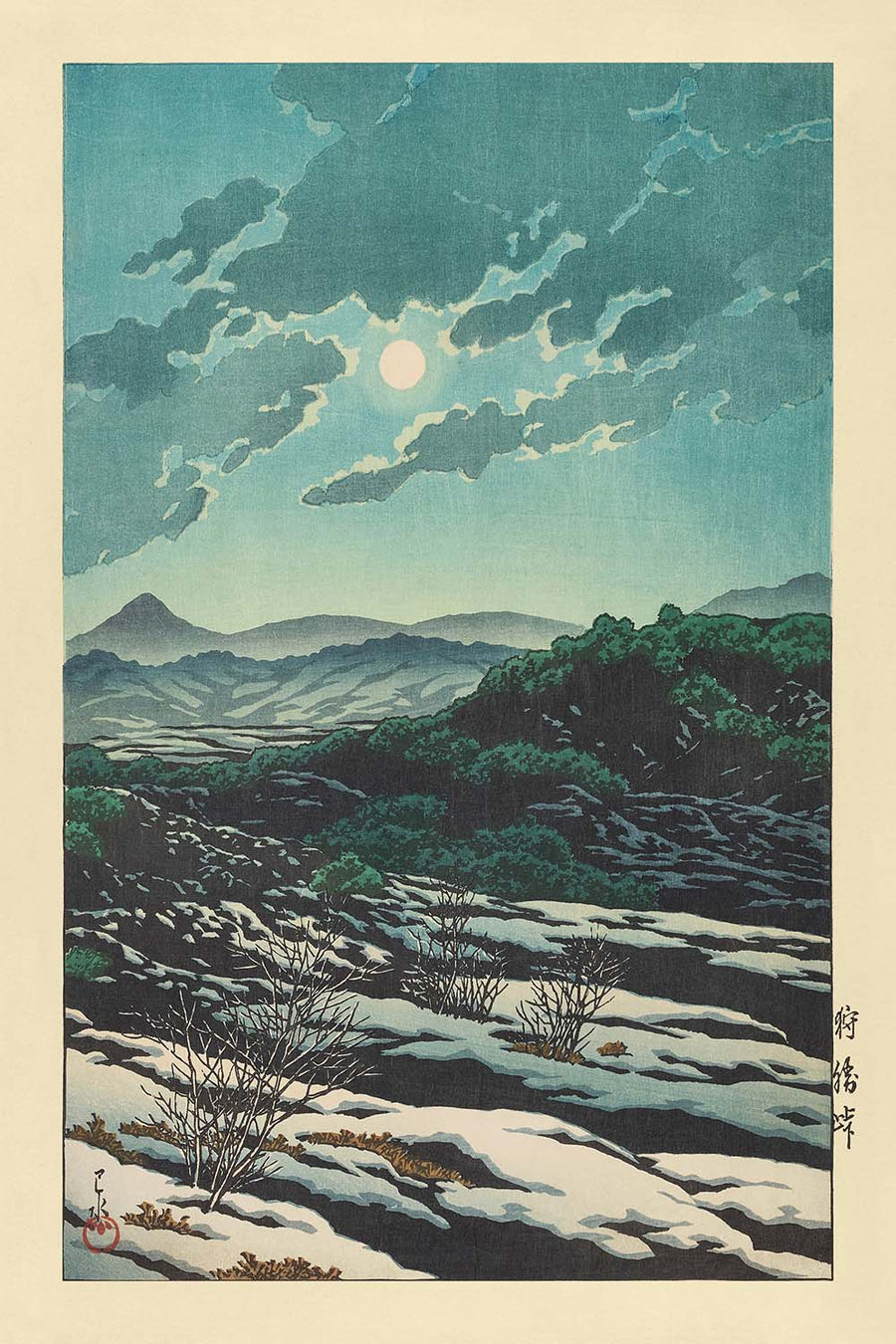 Paso de montaña Karikachi de Hasui Kawase 1935 