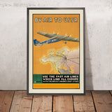 Soviet Union Travel Poster: By Air to USSR by Intourist, 1934
