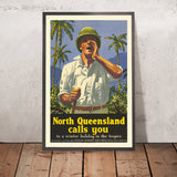North Queensland Travel Poster: Winter Holiday in the Tropics by Percy Trompf, 1930