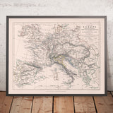 Alte Karte von Europa zur Zeit von Napoleons Macht, 1812 