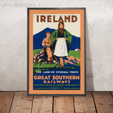 Ireland Travel Poster: The Land of Eternal Youth by R. Breslin