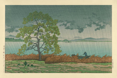 Rain on Lake Matsue by Hasui Kawase, 1935