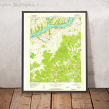 Old Map of Lake Cumberland, Kentucky by USGS, 1953 – Jamestown, Russell Springs & Cumberland River