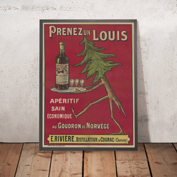 A framed image of Goudron Louis Vintage Aperitif Poster, 1910