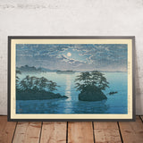 Futago Island - Moonlight At Matsushima by Hasui Kawase, 1935