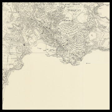 Una vecchia mappa Ordnance Survey di Torquay