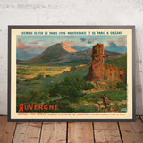 Auvergne Reiseplakat: Chemins de Fer von Établissements Minot, 1904 