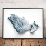 Mapa topográfico en relieve 3D de los países del Golfo 