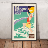Cartel de viaje de Boston & Maine Railroad: Old Orchard Beach Sunday de Charles W. Holmes 