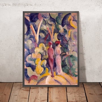 A framed image of Couple on the Forest Track by August Macke, 1913