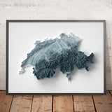 Carte topographique en relief 3D de la Suisse 
