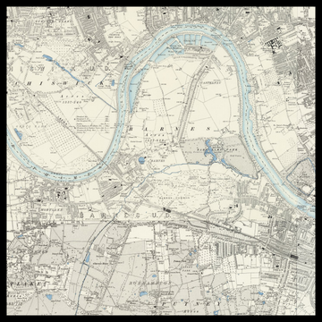 Una vecchia mappa Ordnance Survey di Barnes