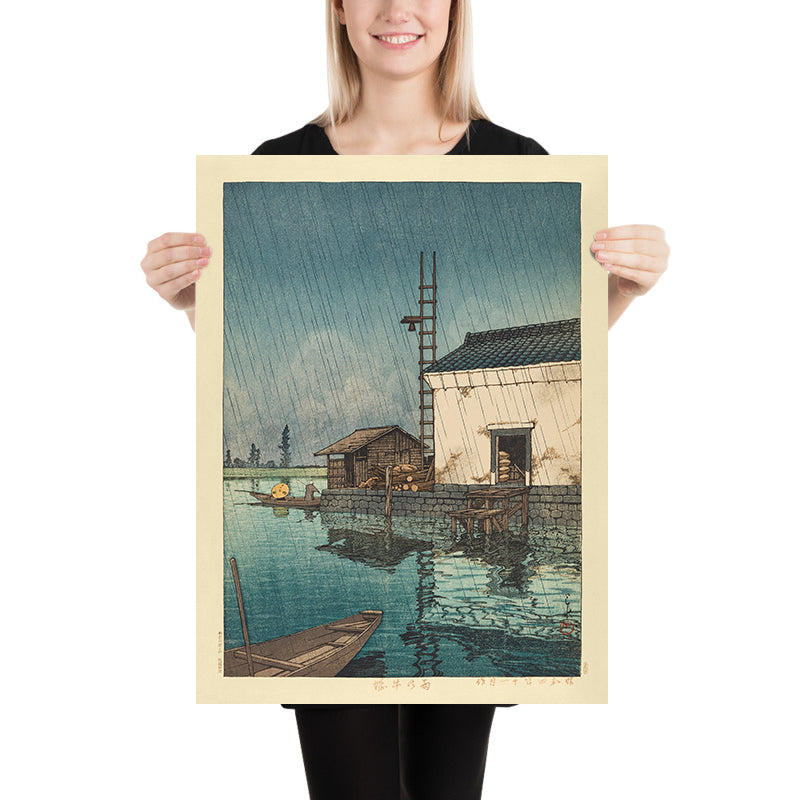 Ushibori bajo la lluvia de Hasui Kawase, 1935 