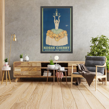 A framed image of Kodak Cherry Vintage Aperitif Poster by Géo Vermeire, 1925