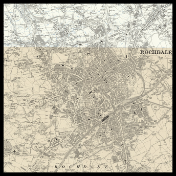 An old Ordnance Survey map of Rochdale