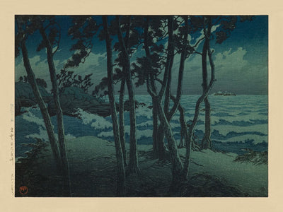 Hinomisaki Izumo de la serie Recuerdos de viajes, tercera serie de Hasui Kawase, 1925