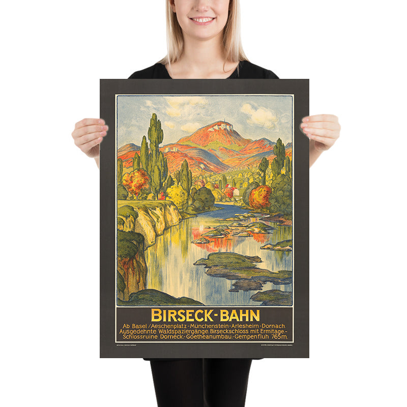 Basel Travel Poster: Birseck-Bahn by Otto Mähly, 1920