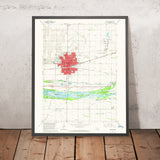 Old Map of Kearney, Nebraska by USGS, 1962 – Riverdale, Center & Collins Island
