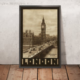 Póster de viaje de Londres: Casas del Parlamento y Big Ben de Dixon Scott 