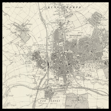 An old Ordnance Survey map of Northampton