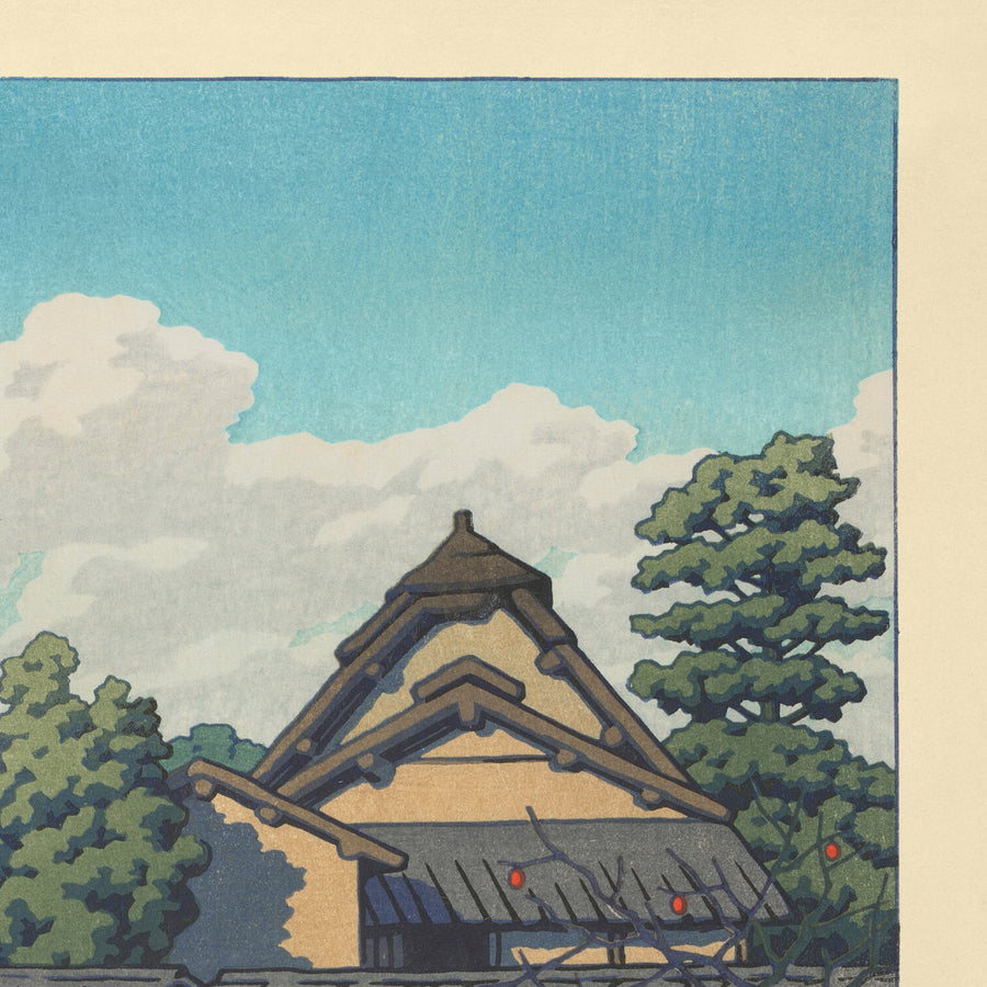 Templo Horyuji Pueblo Oeste (Saiin Garan) de Hasui Kawase, 1935 