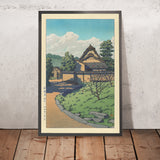 Temple Horyuji Village Ouest (Saiin Garan) par Hasui Kawase, 1935 