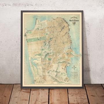 Rara Mapa Gigante de la Calle de San Francisco por Chevalier, 1911 