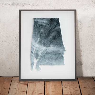 Alabama Topographic 3D Relief Map