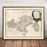 Mappa Antica del Veneto, Italia di Zatta, 1782: Venezia, Verona, Padova, Vicenza, Rovigo 