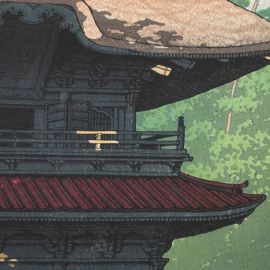 Templo Kenchoji en Kamakura por Hasui Kawase 1935 