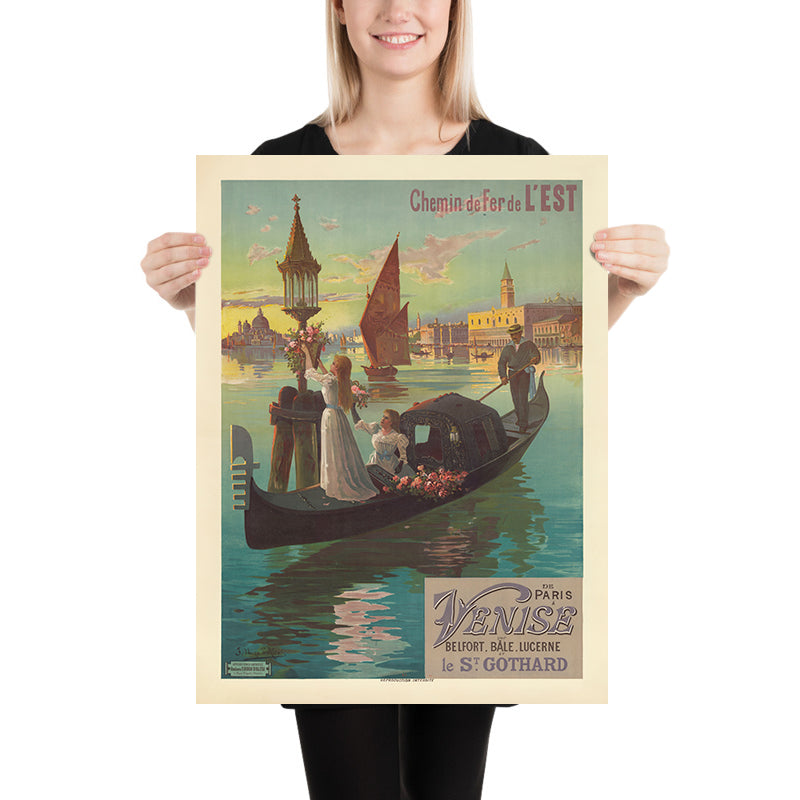 Venice Travel Poster: Paris to Venice by Frederic Hugo d’Alési, 1898