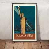 New York Reiseplakat: Die Wunderstadt der Welt – Reisen Sie mit der Bahn von Adolph Treidler, 1927 