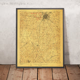 Old Map of Charlotte, North Carolina by USGS, 1907 – Concord, Huntersville & Catawba River